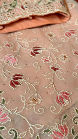 Chikankari Chiffon Saree With Matching Blouse