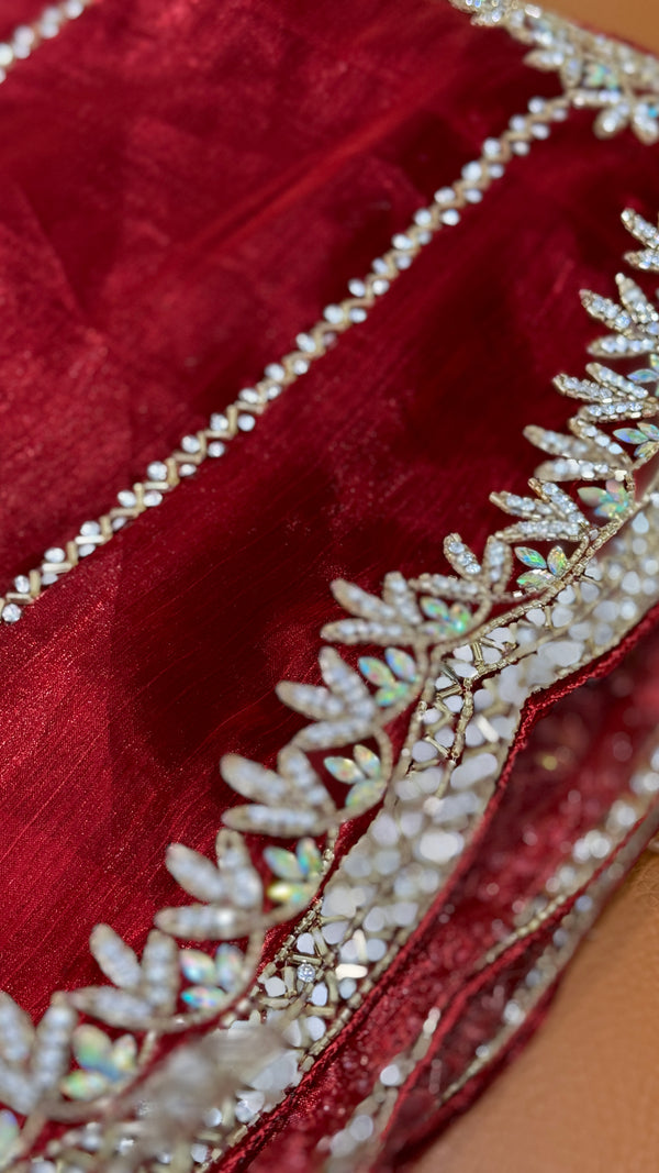 Red Organza Saree