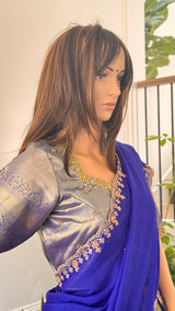 Traditional Half Saree for teenage Girls and Adults - Green and Blue combo
