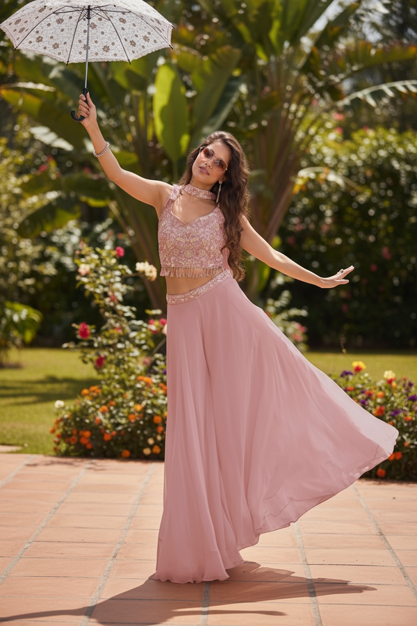Croptop Palazzo Suit