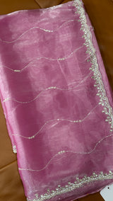 Pink Organza Saree