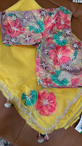 Yellow with Multicolor Floral Blouse