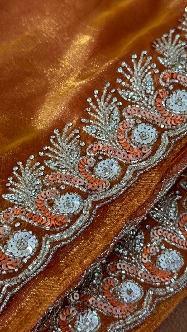 Orange Soft Organza Saree