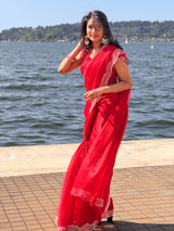 Red Organza Saree