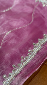 Pink Organza Saree