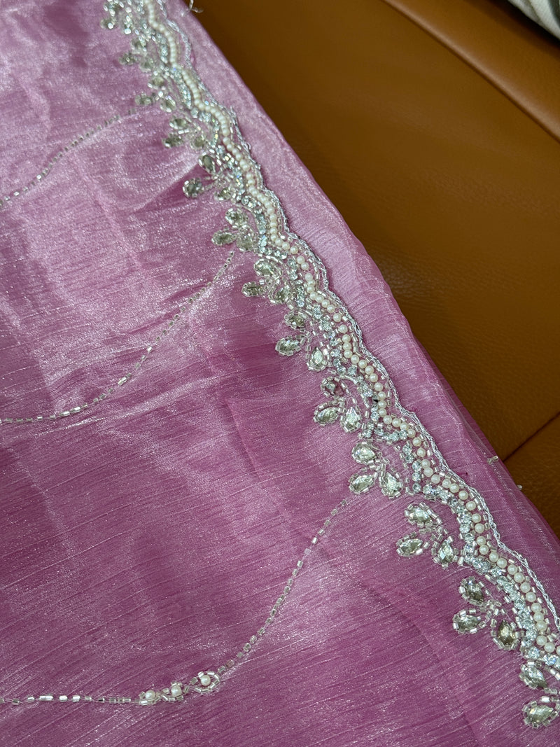 Pink Organza Saree