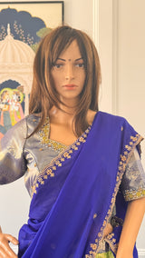 Traditional Half Saree for teenage Girls and Adults - Green and Blue combo