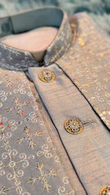 Blue Open Indo Western Kurta Set