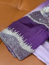 Purple and Silver Soft Organza Saree