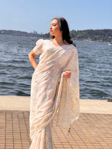 Chikankari Pure Chiffon Saree