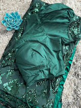 Green Sequins Saree 1263