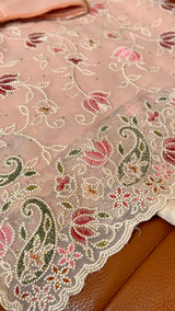Chikankari Chiffon Saree With Matching Blouse