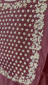 Pink with Pearl work Silk Suit