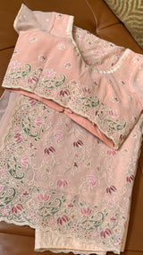Chikankari Chiffon Saree With Matching Blouse