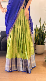 Traditional Half Saree for teenage Girls and Adults - Green and Blue combo