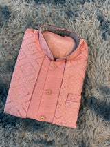 Pink Open Indo Western Kurta Set