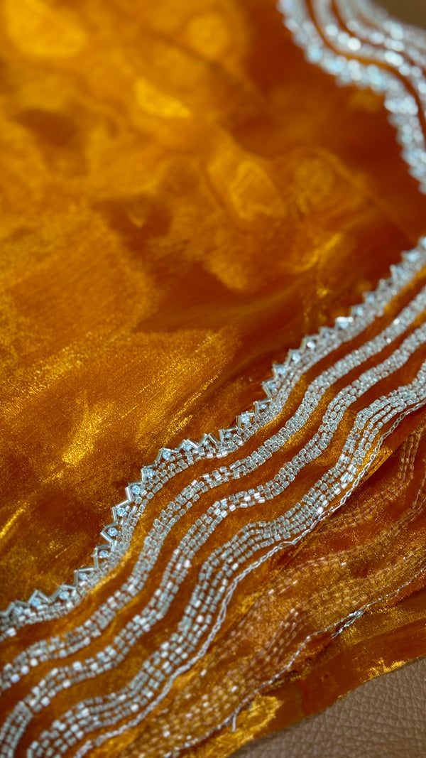 Orange Organza Saree