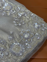 Grey Tissue Organza Saree