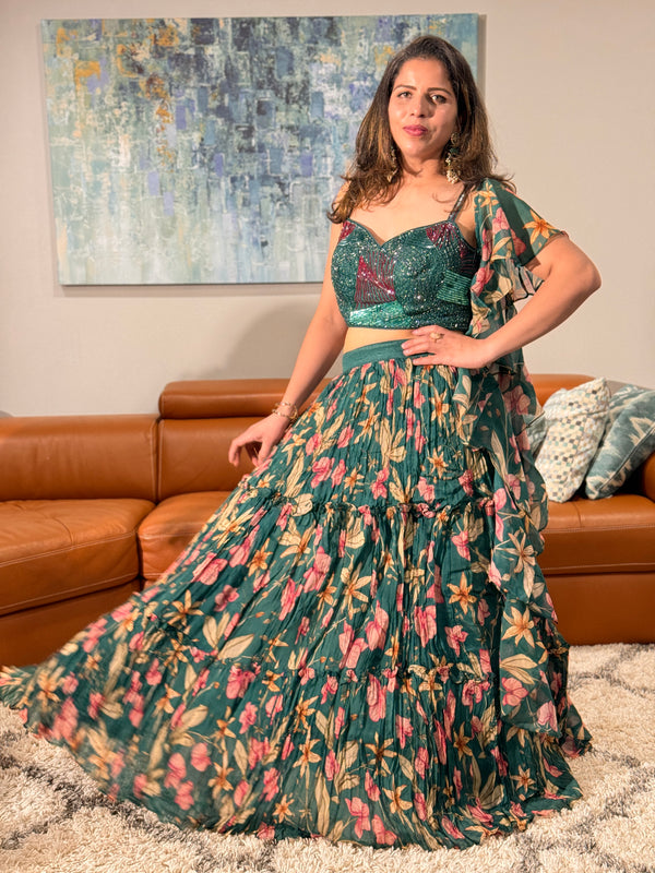 Chiffon Floral Lehenga