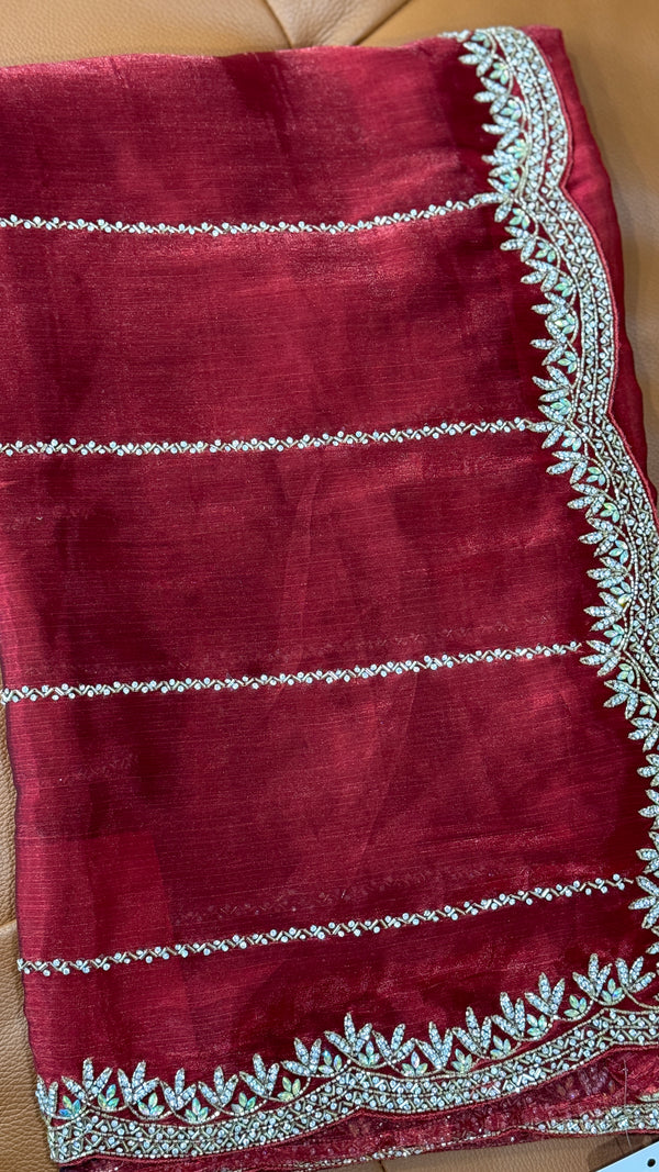 Red Organza Saree