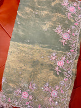 Green Tissue Organza Saree