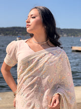 Chikankari Pure Chiffon Saree