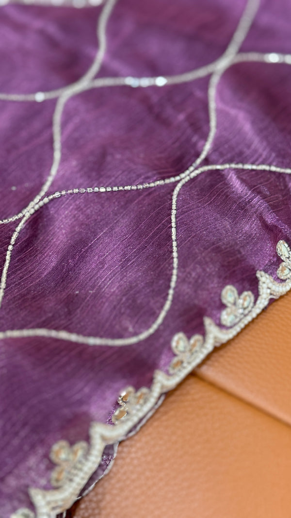 Purple Organza Saree