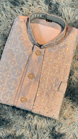 Blue Open Indo Western Kurta Set