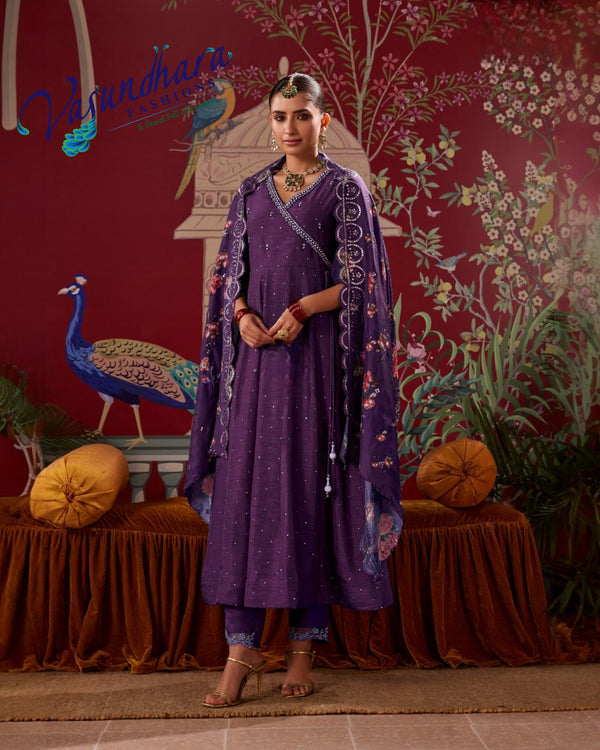 Purple Anarkali Suit