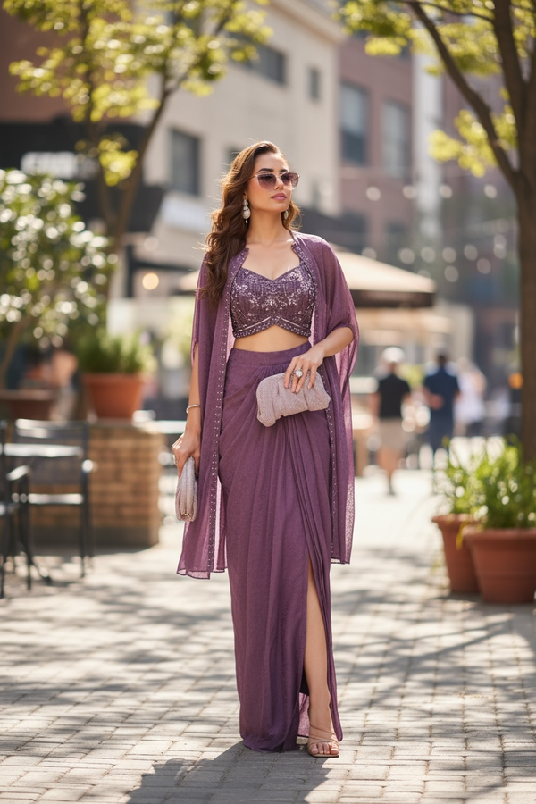 Purple Croptop Cape