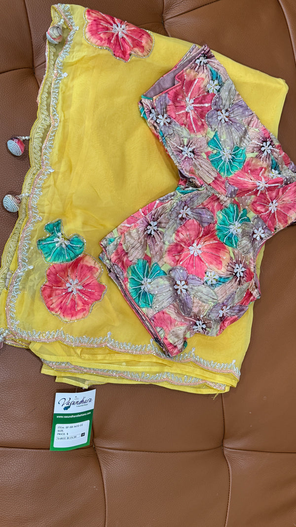 Yellow with Multicolor Floral Blouse