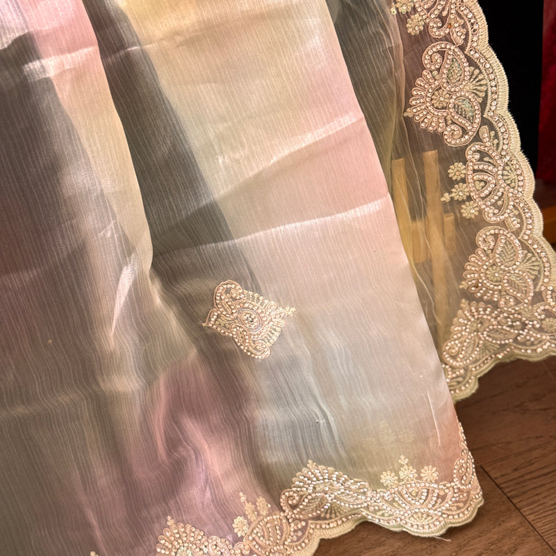 Moonlight Green Organza Saree