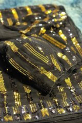 Black with Bright Gold Sequins 8176