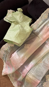 Moonlight Green Organza Saree