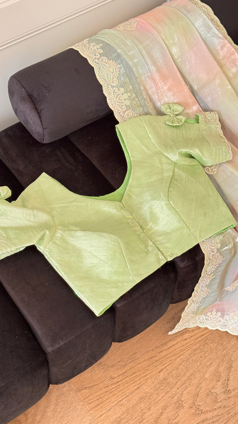 Moonlight Green Organza Saree