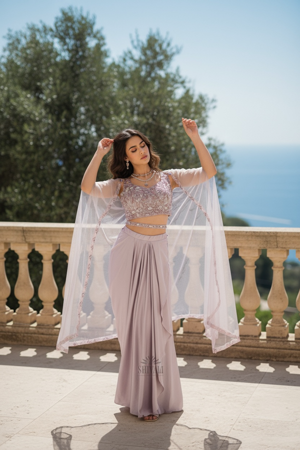 Lavendar Croptop Cape