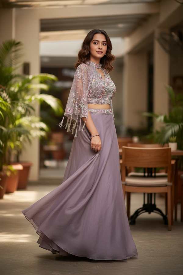Organza Croptop Lehenga