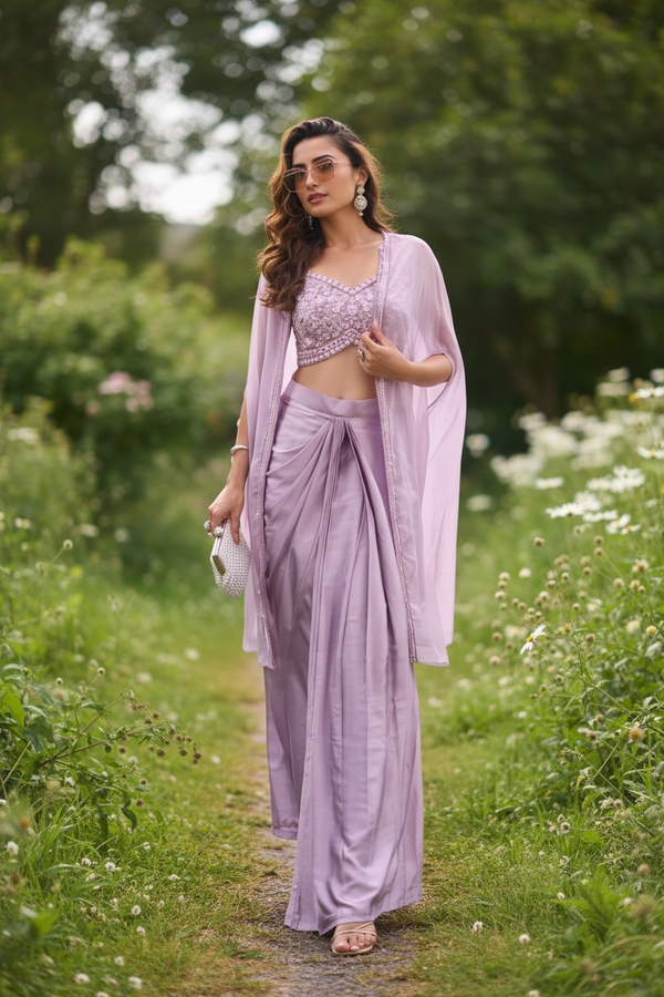 Lavendar Croptop Cape