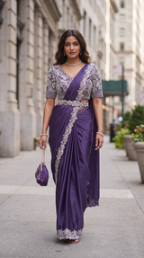 Purple Premium Drape Saree