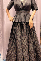 Customized Black Croptop Lehenga for Teen Girls