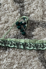 Green Saree with Stone work and along Waist Belt
