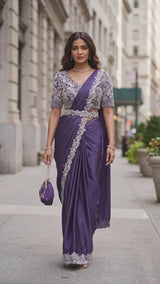 Purple Premium Drape Saree