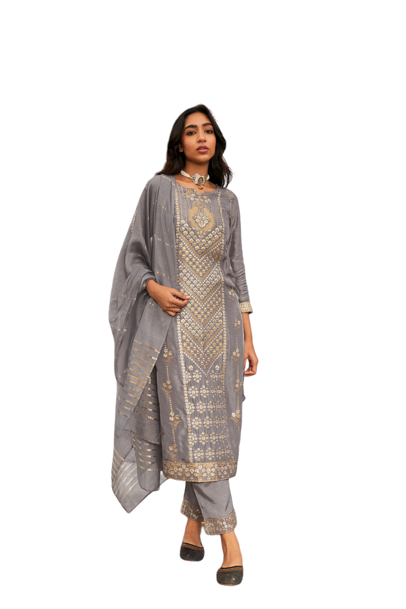 Women's Grey Salwar Suit