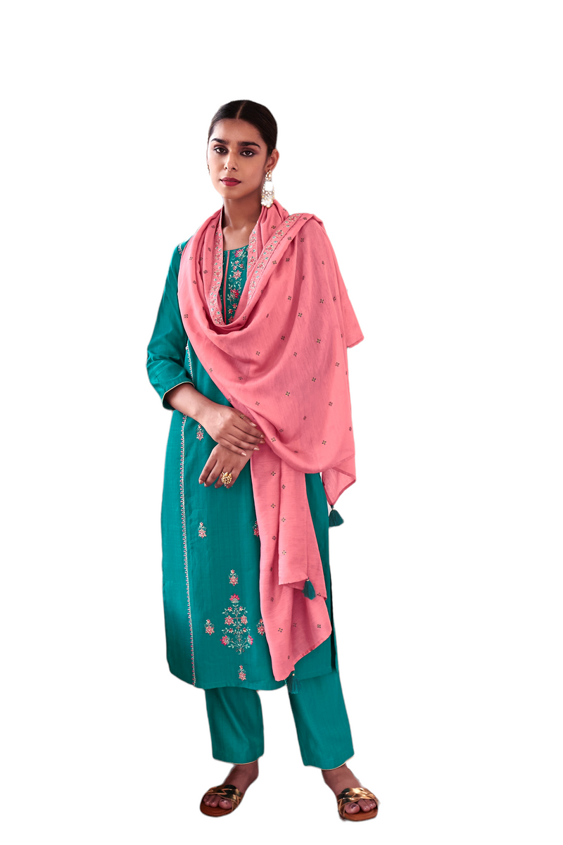 Women's Team Green & Pink Salwar Suit