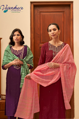 Women's Maroon & Peach Salwar Suit