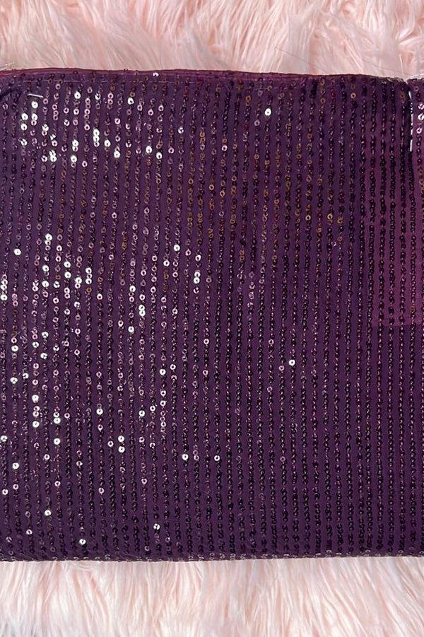 Purple sequins designer Saree