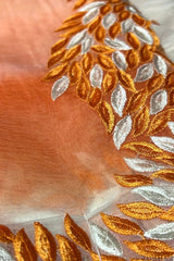 Orange and White Floral ombré Saree